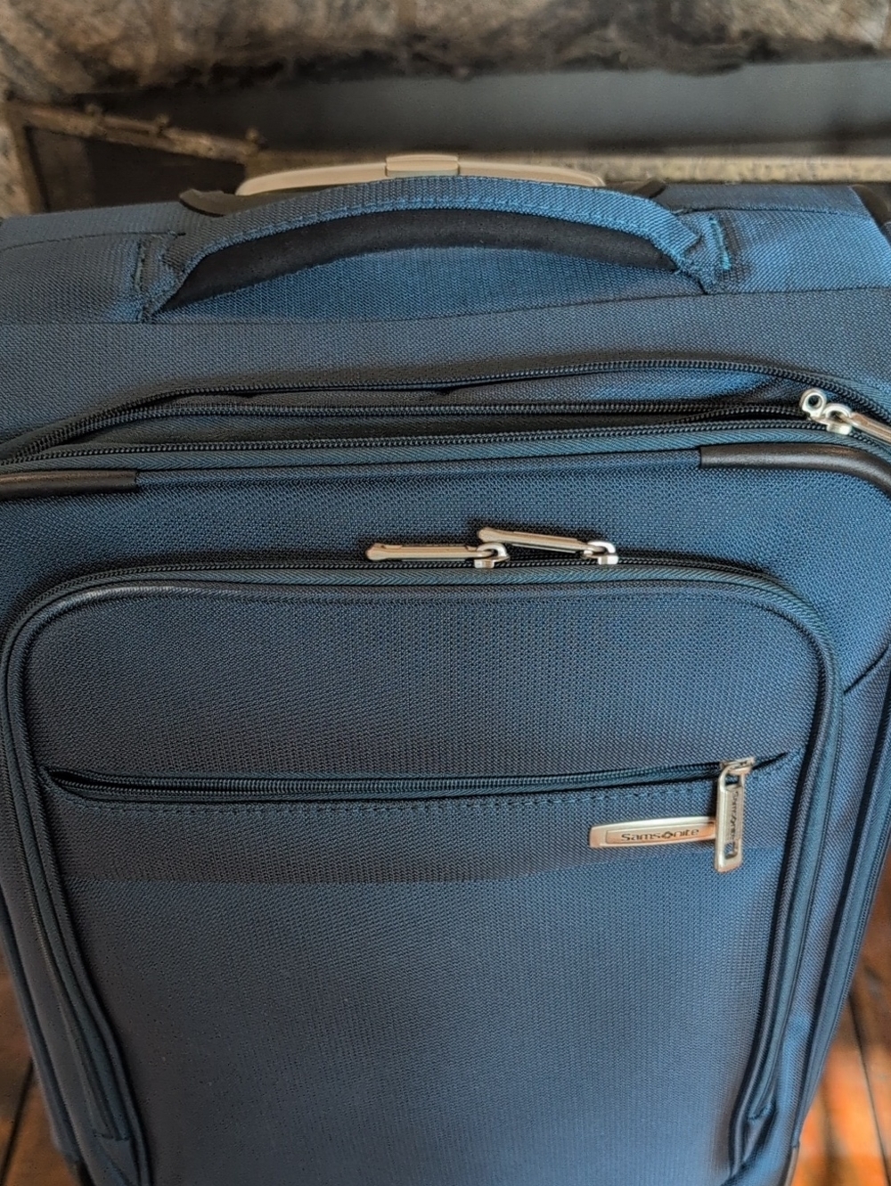 Samsonite Advena Expandable Spinner Carry On Suitcase Teal Blue - Picture 3 of 16